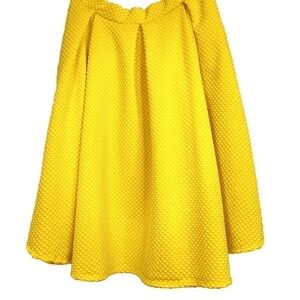 Size Large LuLaRoe Madison pocket midi skirt yellow polka dots
